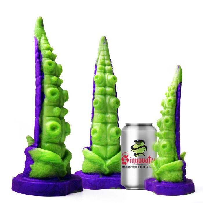 Sinnovator Cephalopod Tentacle Platinum Silicone Dildo 7.87 Inches to 11.8 Inches (3 Sizes) | UberKinky